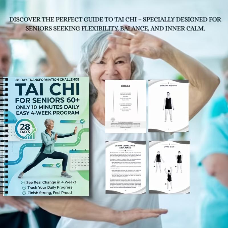Health Wellness Program - 10-Minuten-Taiji-Programm für Senioren, 28-Tage-Challenge-Buch, sanfte Übungen
