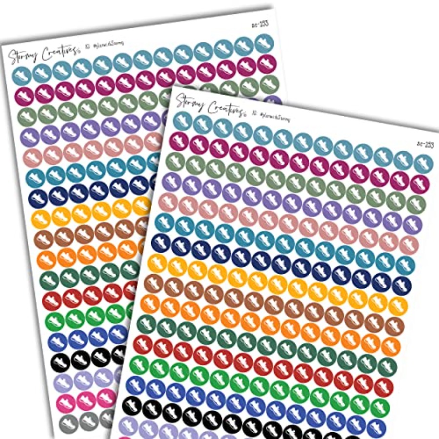 Health Wellness Planner - Kleine Schuh-Symbol-Sticker, dekorative Planungssticker, 468 Sticker,