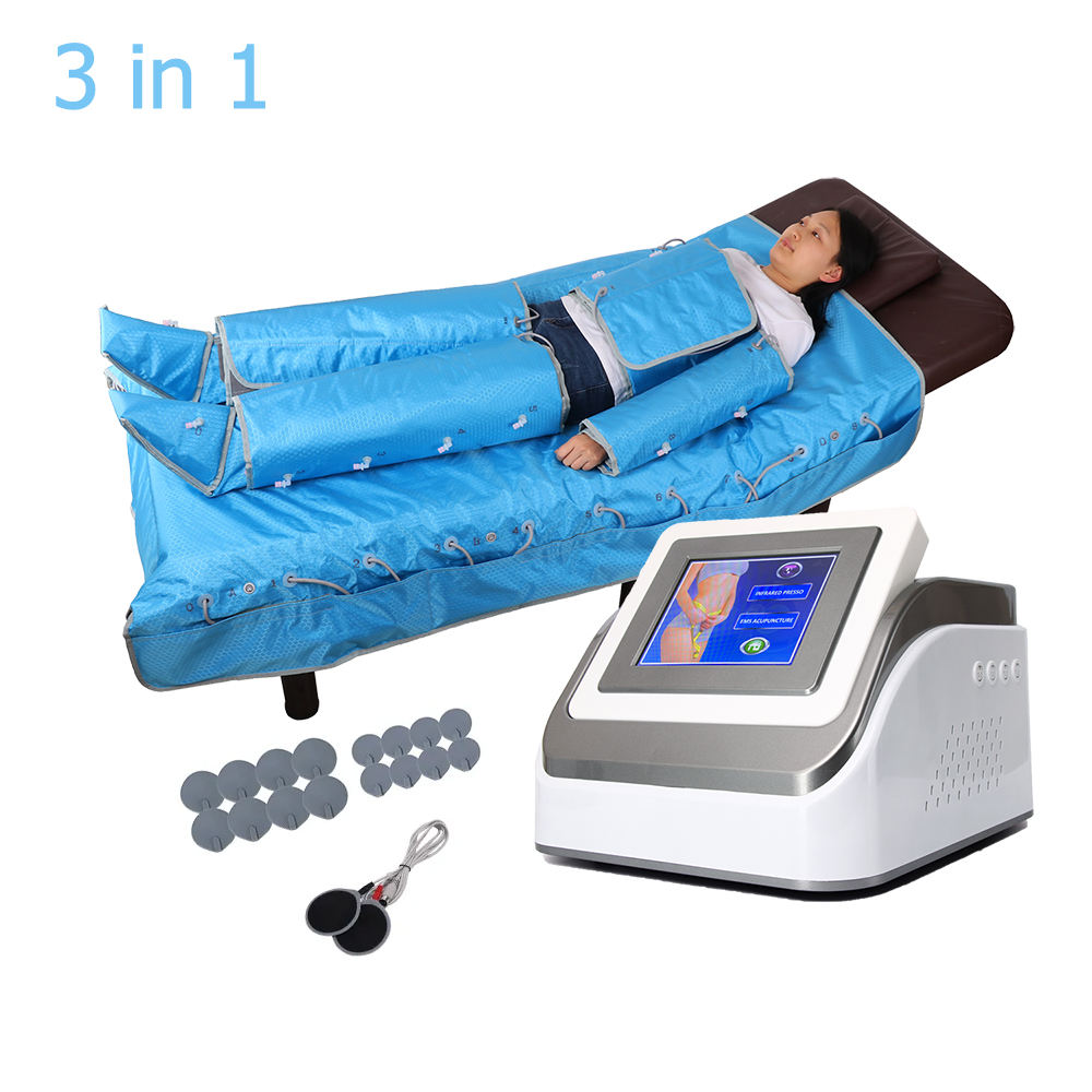 Sauna Blanket Infrared - Tragbares Lymphdrainage-Gerät 3-in-1 EMS Luftdruck-Luftmassage Pressotherapie,