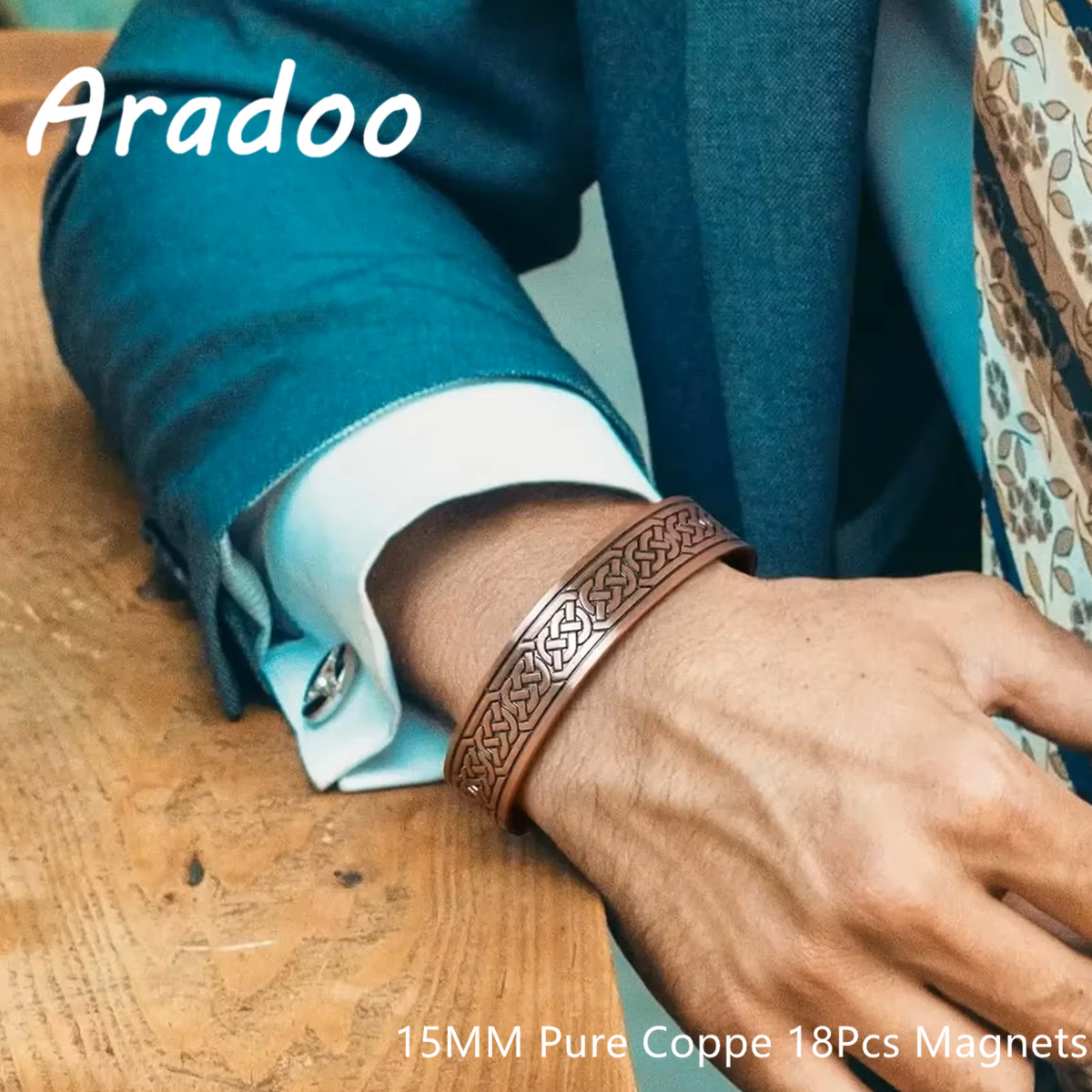 Health Wellness Gifts - ARADOO Vintage-Armband aus reinem Kupfer, magnetisch,