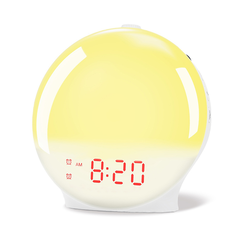 White Noise Machine Sleep - Wecklicht-Wecker mit Sonnenaufgang, Sonnenuntergang, Simulation, FM-Radio,